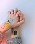 Rainbow,Lgbtq,Flag,Painted,On,Hand.,Support,For,Lgbt,Community.